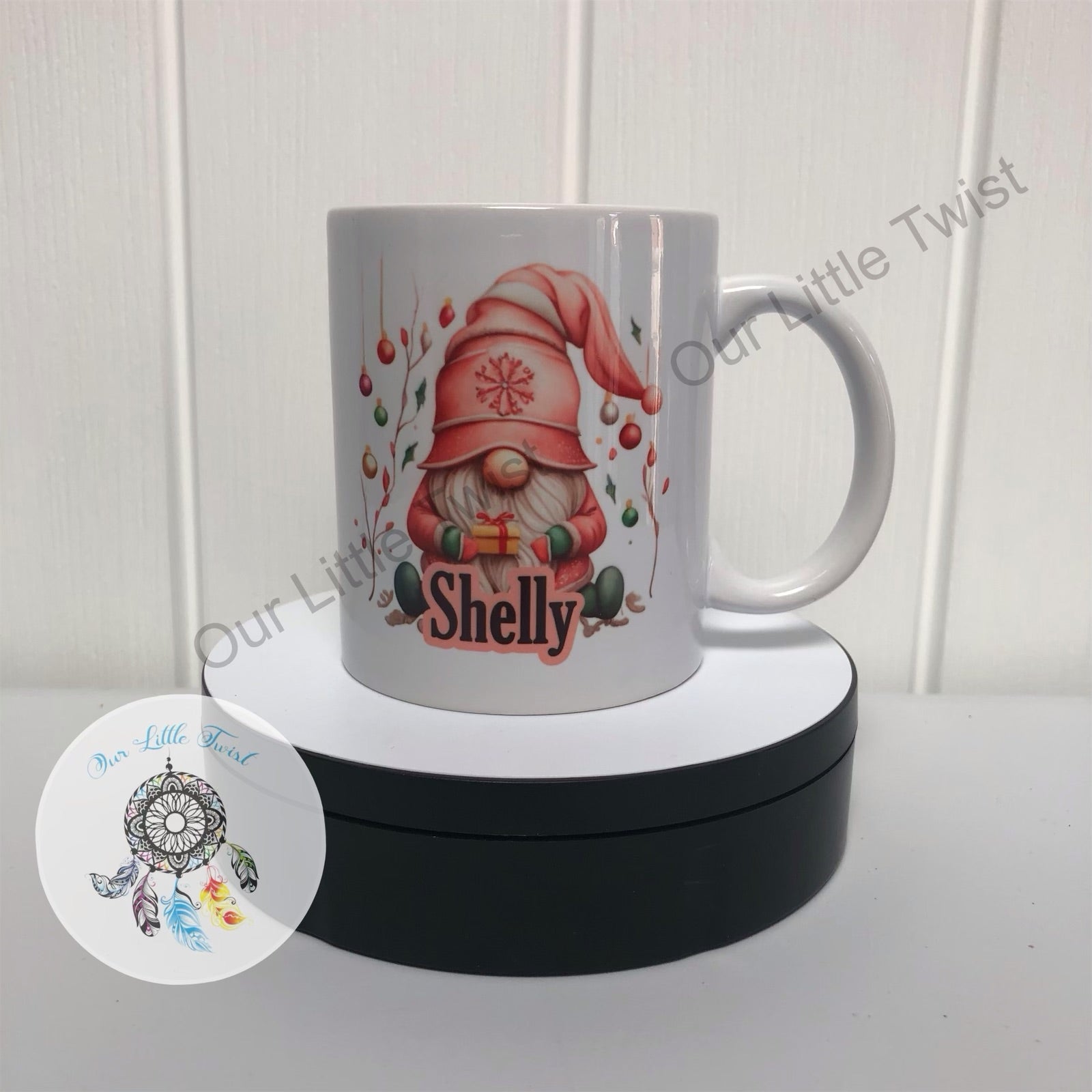 Personalised gonk gnome mug and coaster