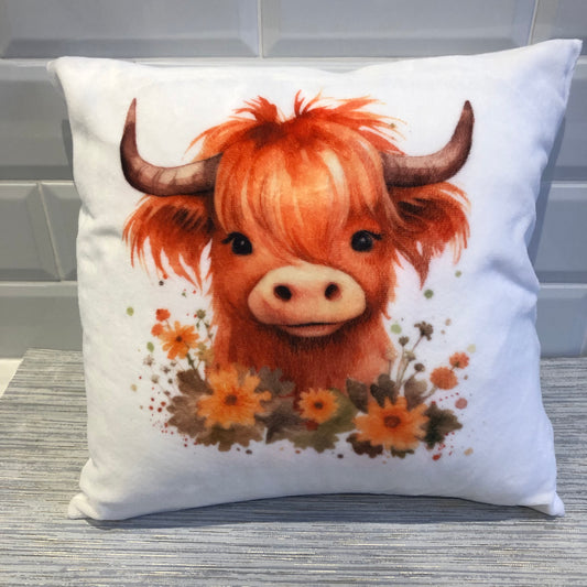 Highland cow soft cushion