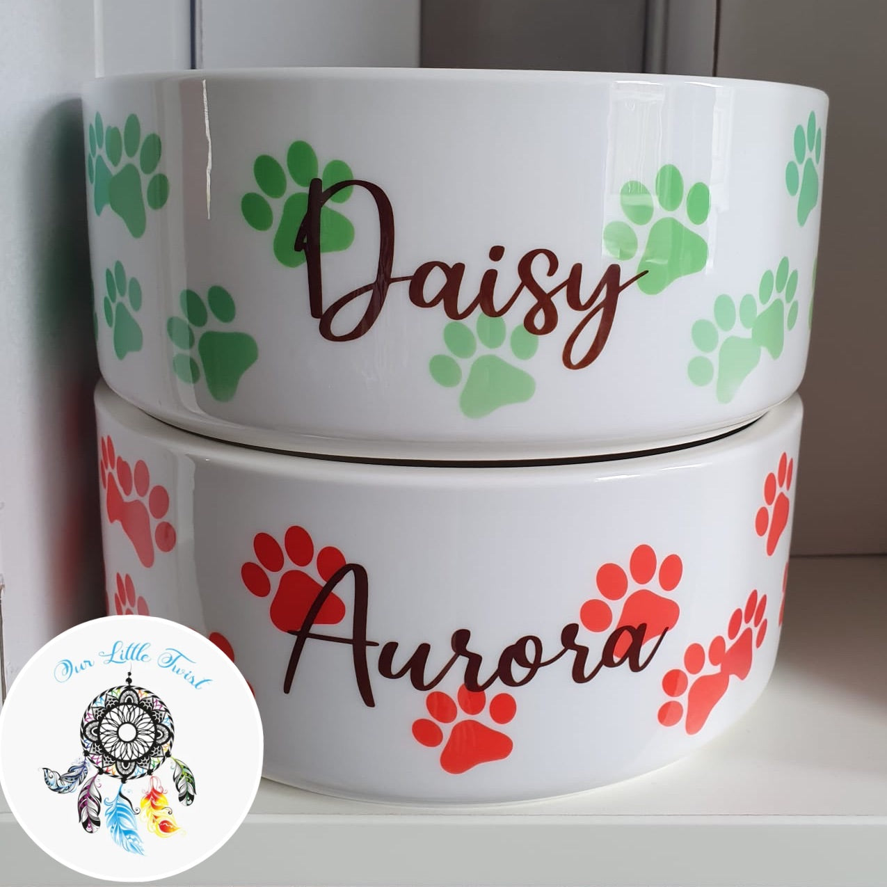 Personalised Paw Prints Pet Bowl