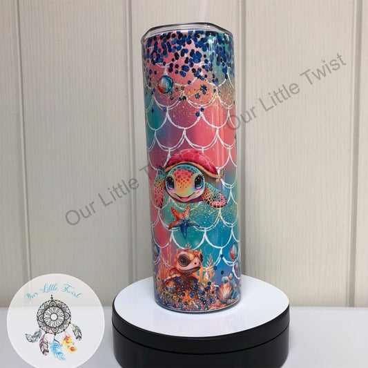 Rainbow  20oz turtle tumbler