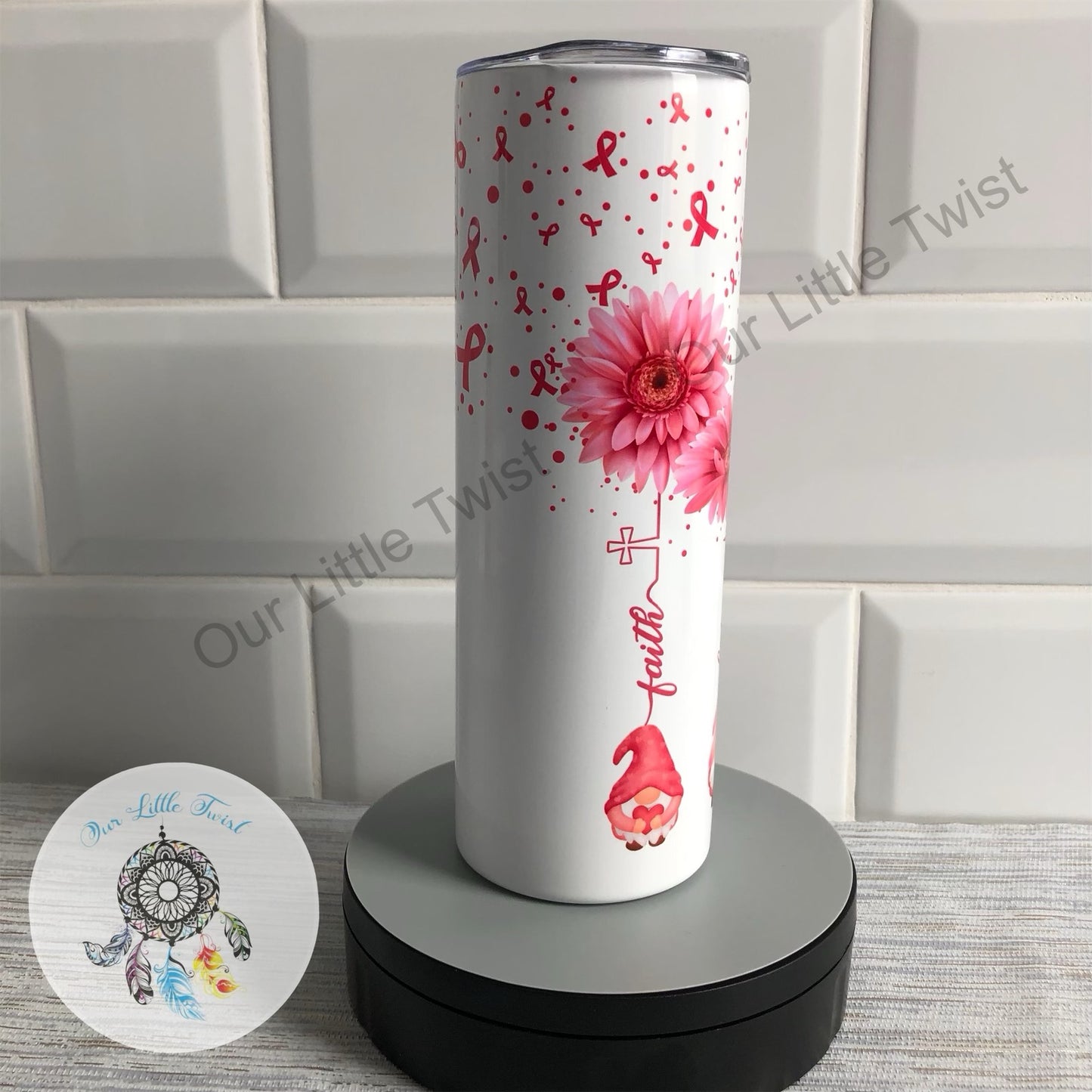 Breast Cancer gonk/gnome Tumbler