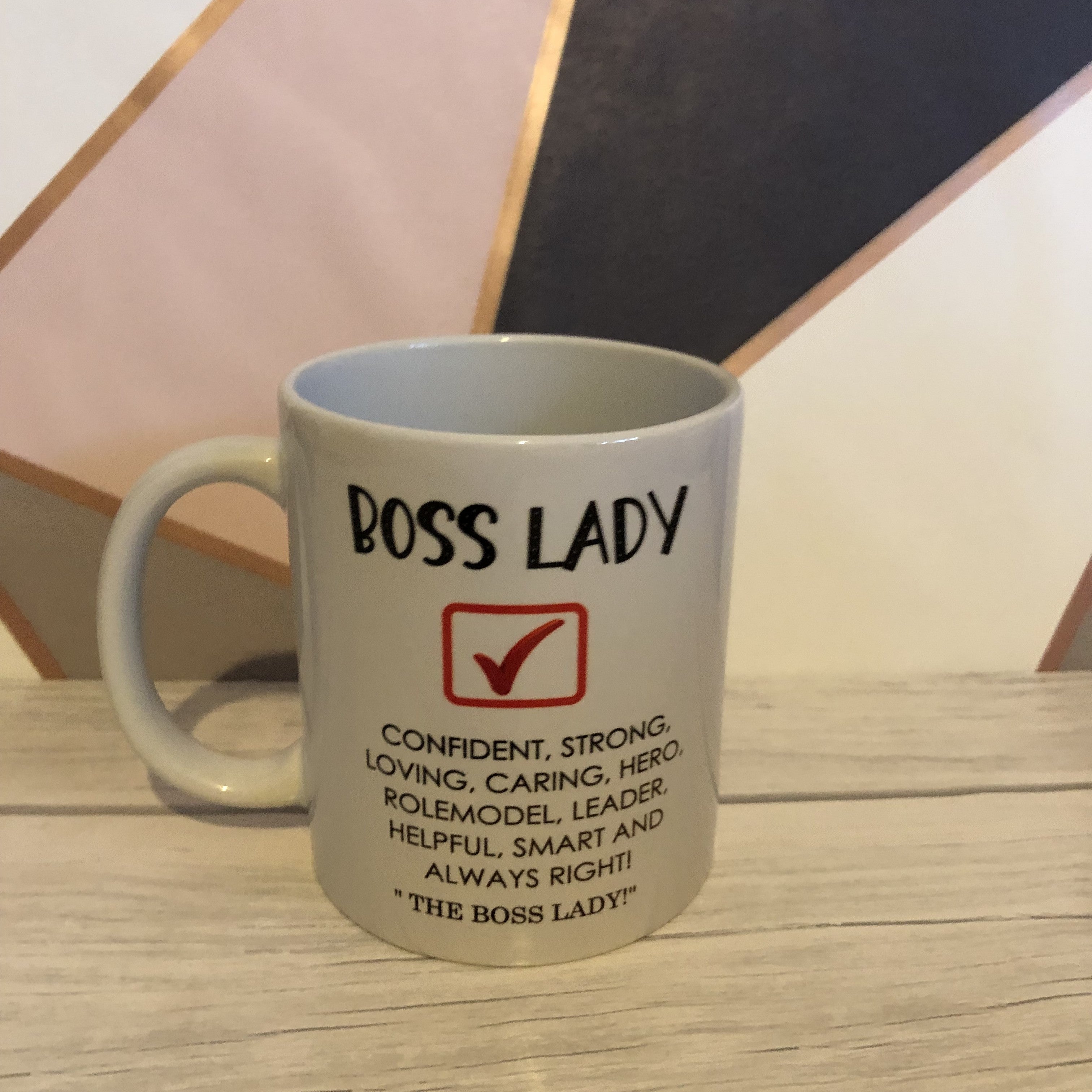 Boss Lady leaver new job mug and coaster